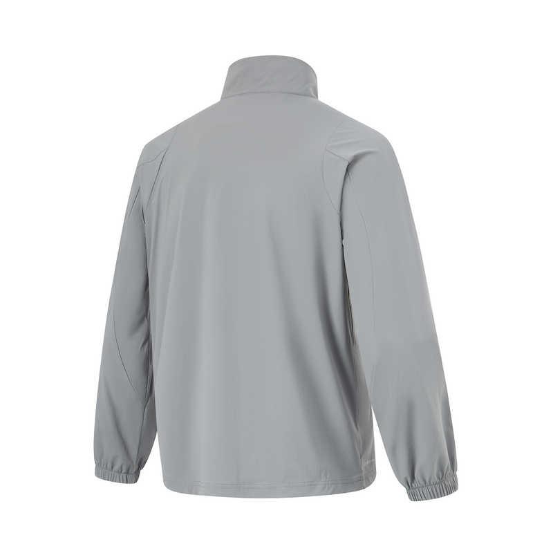 Li-Ning Fitness Series Solid Color Zipper Stand Collar Comfortable Breathable Versatile Casual Jacket Men Jackets Shadow-Gray AJDU267-1