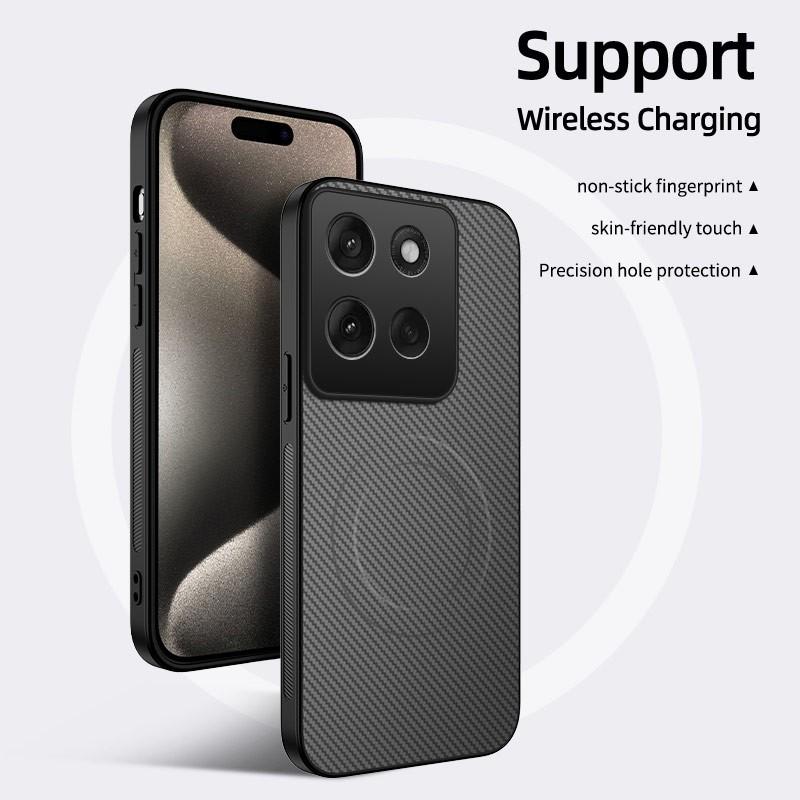 Für Motorola Moto G64 G84 G35 G55 G75 G85 G86 Power Case Magnetische Kohlefaserstruktur Stoßfeste Handyhülle Funda