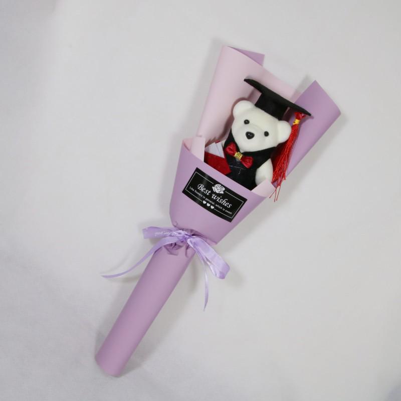 Doctor Bear Graduation Plush Bouquet - Children's Celebratory Souvenir Doll