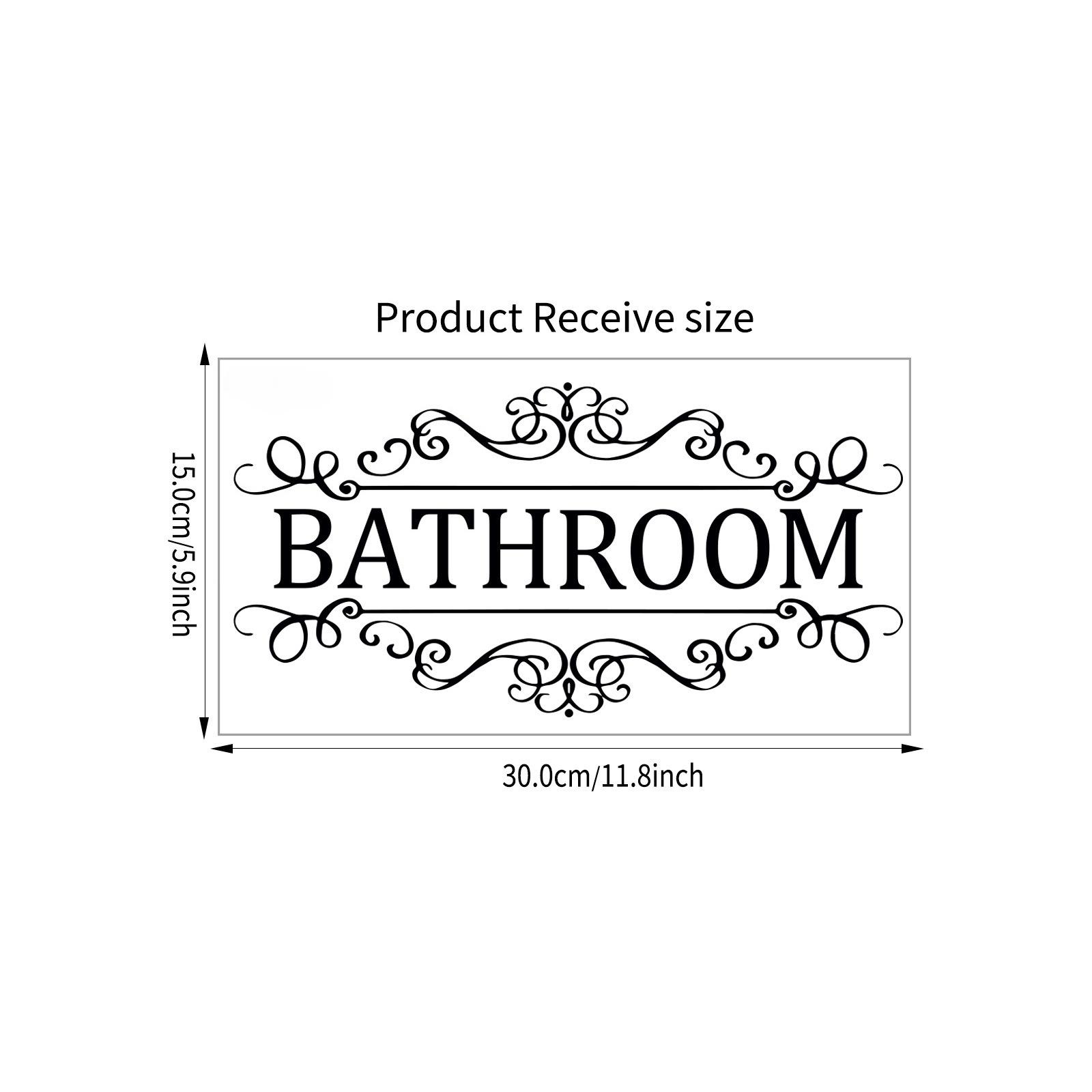 

Black BATHROOM English Decorative Bathroom Sticker,Self-adhesive Removable PVC Sticker Suitable For Bathroom Decoration Stickers
