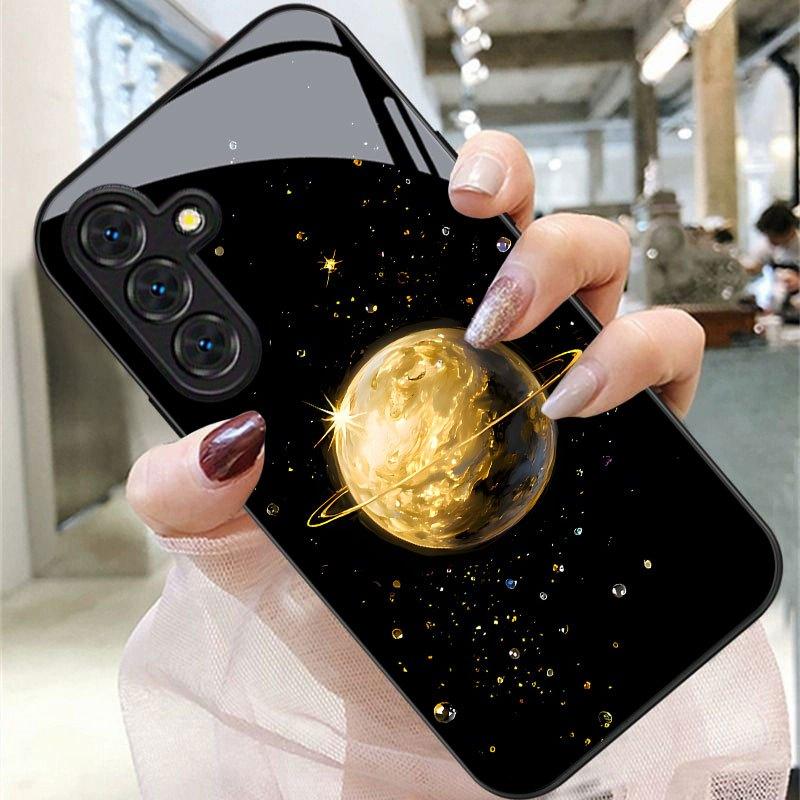 Phone Case  Glass TPU PhoneCase for Samsung Galaxy S26 S25 S24 S23 S22 S21 FE,Ultra,Plus Dropresistant Planets and the Universe