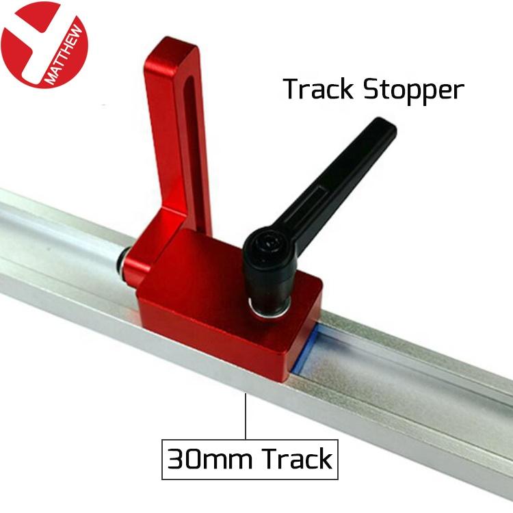 Industrial Grade Miter Track Retaining Stopper for 30MM T-Slot T-Tracks DIY Woodworking Fence Chute Limiter Box Packing