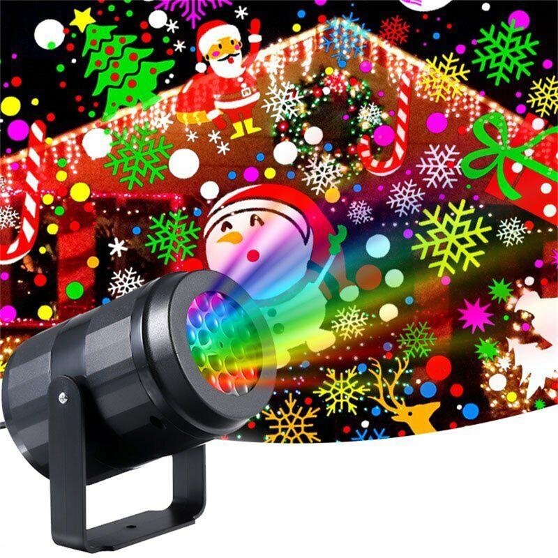 16 Pattern Motion Christmas Landscape Light Projector Led Spotlight Waterproof Rotational Projection