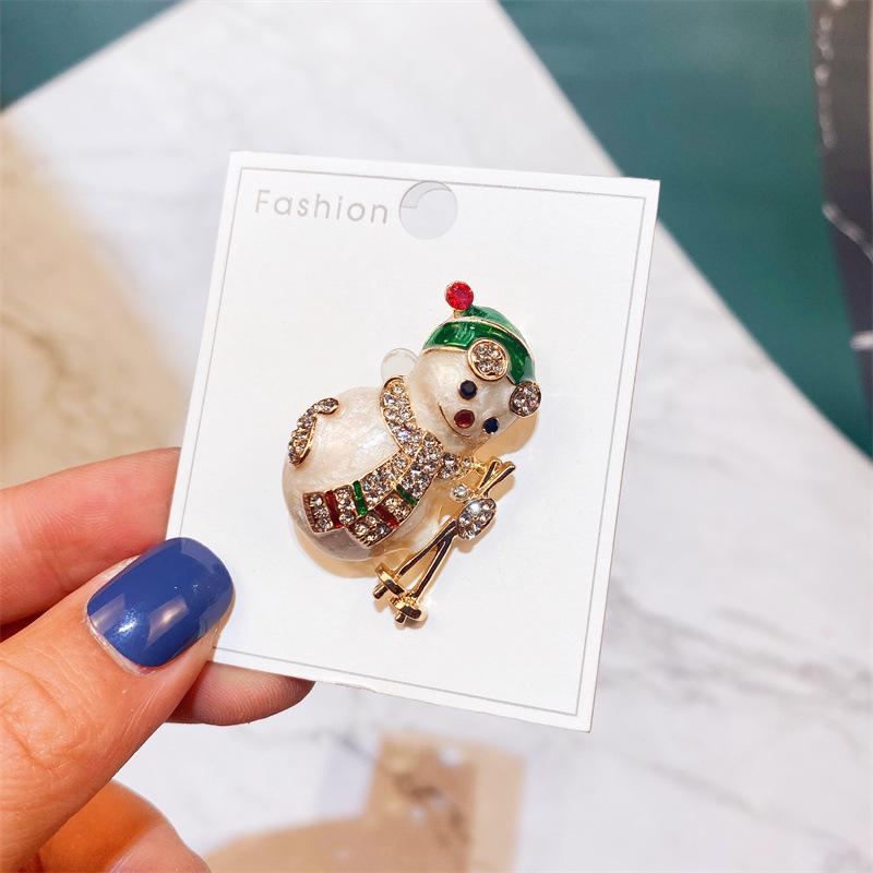 Yimu Alloy Christmas Brooch - Santa Claus & Tree Ornament Corsage