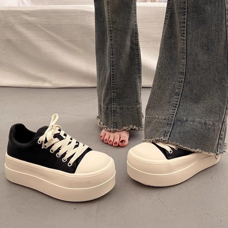 Spring versatile 2025 new thick-soled little white shoes women's muffin small women's shoes heightening casual sports board shoes