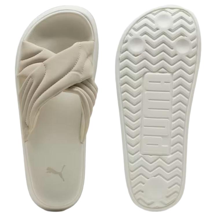 Puma Reed Cat Platform Comfortable Soft Slide Sandals Women Footwear Beige 400340-02