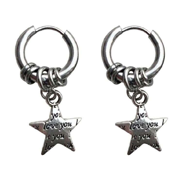 Creative Punk Star Earings Unisex Ear Jewelry Drop Earrings Star Hoop Earrings 1