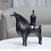 Abstract Art Horseman Statue Desk Decoration Minimalist Rider Figures Sculpture Resin Crafts Ornaments Room Aesthetic Decor