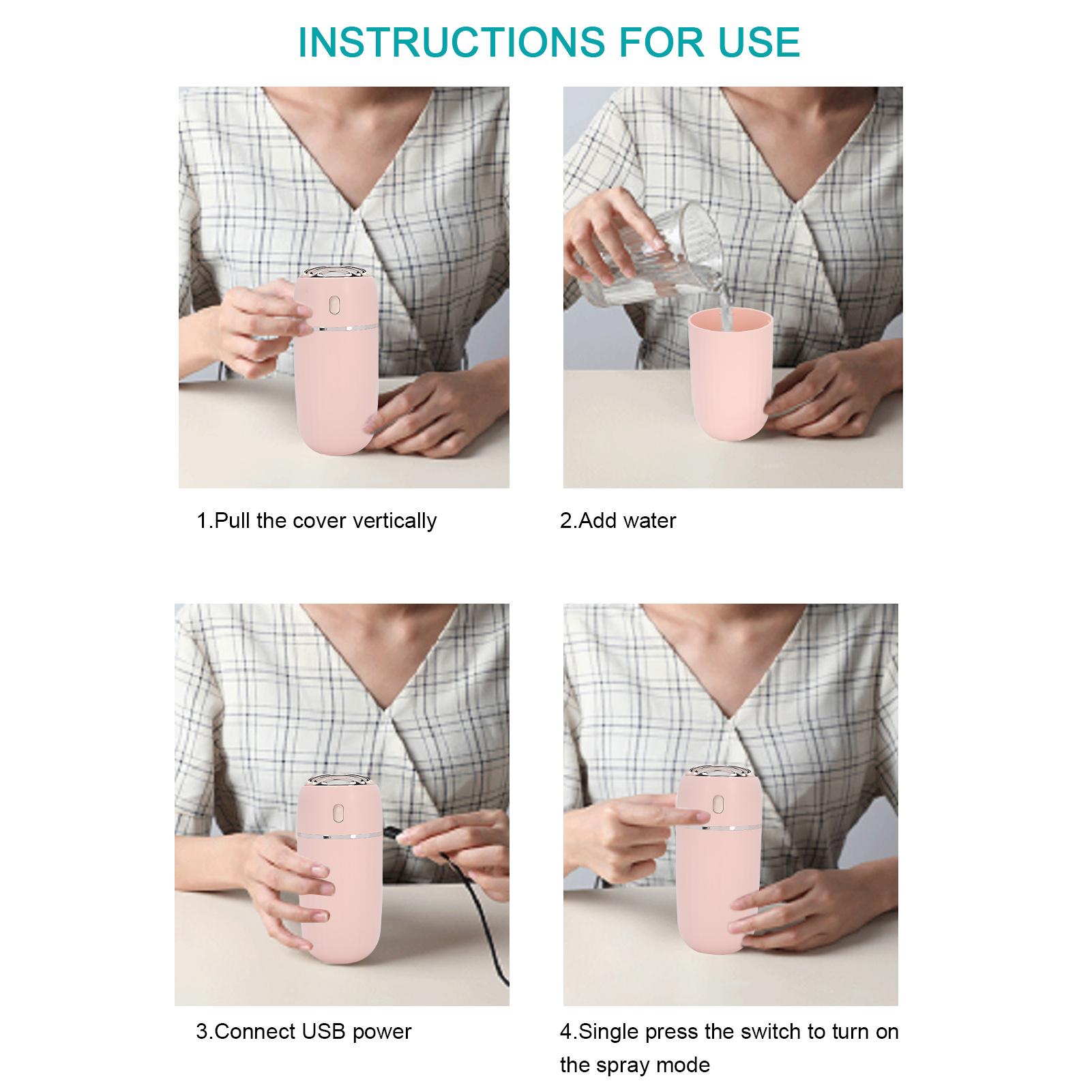

Mist er USB Power Supply Face Strm Moisturizing NaMachine 300ml Humidifier W/Light