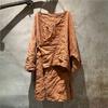 Johnature Women Vintage Shirts V-Neck Long Sleeve Tops Solid Color Spring Button Chinese Style Women Long Shirts
