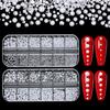 Boxed 3D Pearls White Nail Flatback Beads Rhinestone Caviar Mix Sizes Nail Art Decoration For DIY Manicure Nail Charms Multipur