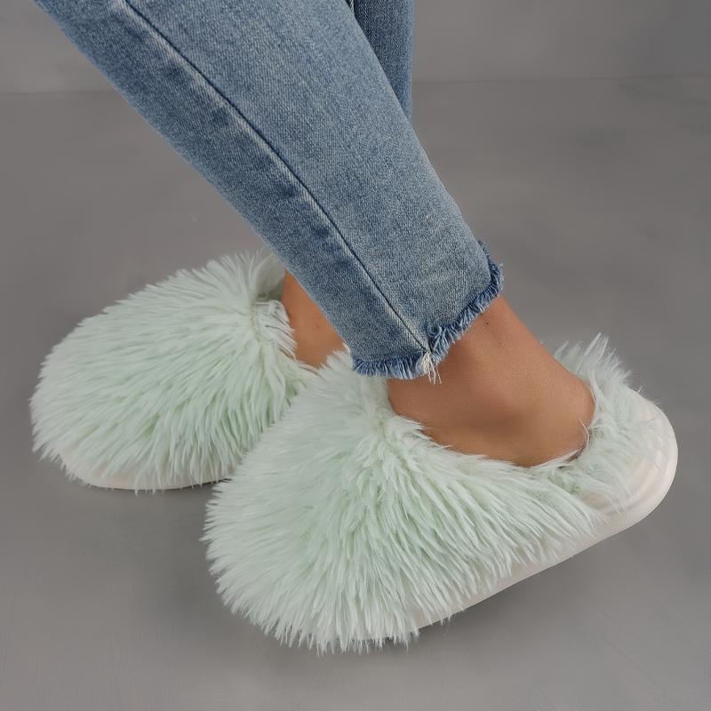 Women's Winter Plush Slip-On Slippers Warm Non-Slip Indoor House Shoes for Cold Weather Warm Slippers(Order A Size Up)