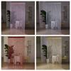 Rose Flower Silver Thread Tassel Curtain, 1x2m Door Drape Room Divider Living Room Bedroom, Home Decor Privacy Screen Hanging Partition