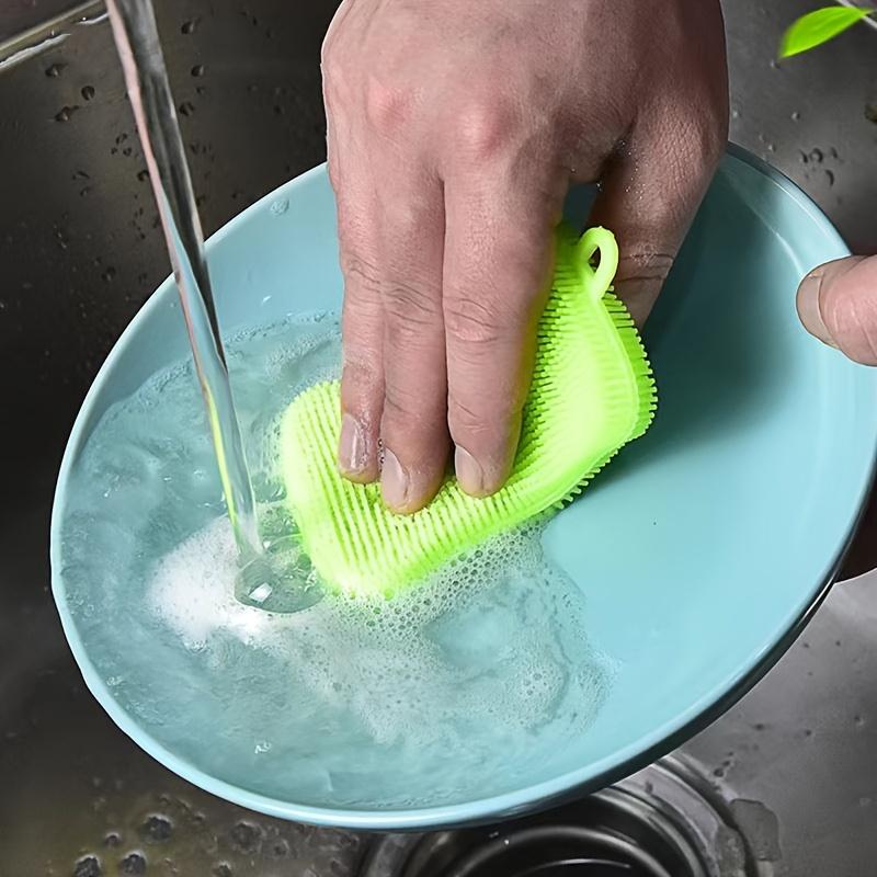 1PC Silicone Sponge Dishwasher and Kitchen Scrub, Reusable, Double-sided Cleaning Sponge, Multi-purpose, Used for Tableware