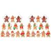 B62B-24Pcs Ornaments For Christmas Assorted Plastic Gingerbread Figurines Ornaments For Christmas Tree Hanging Decorations