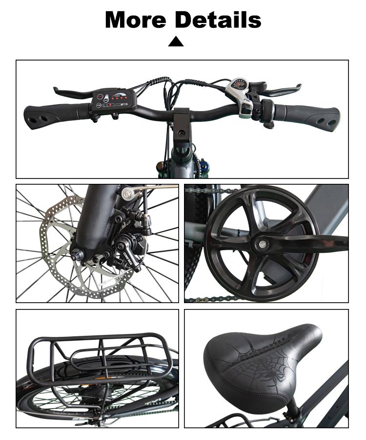 HEDATX TX1 26" Electric Bike for Adults, 350W Motor, 48V Samsung Lithium Battery, 7-Speed Shimano, LCD Display, City Commuter E-Bike