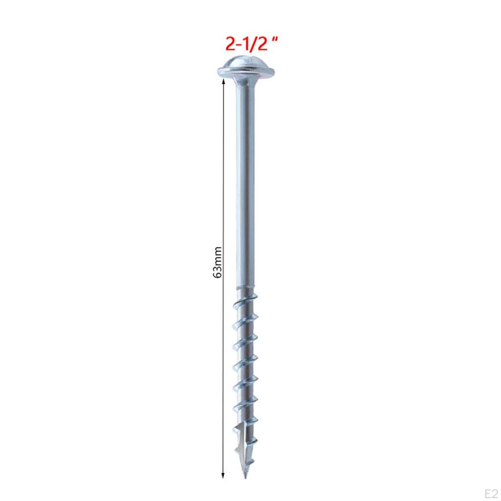 100Pcs 2.48inch In Length Self Drillings Screws Building and Repair Half Tooth Woodworking