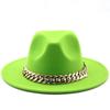 Winter Men's Woolen Jazz Hat New Large Eave Hat Fashionable Flat Brimmed Top Hat