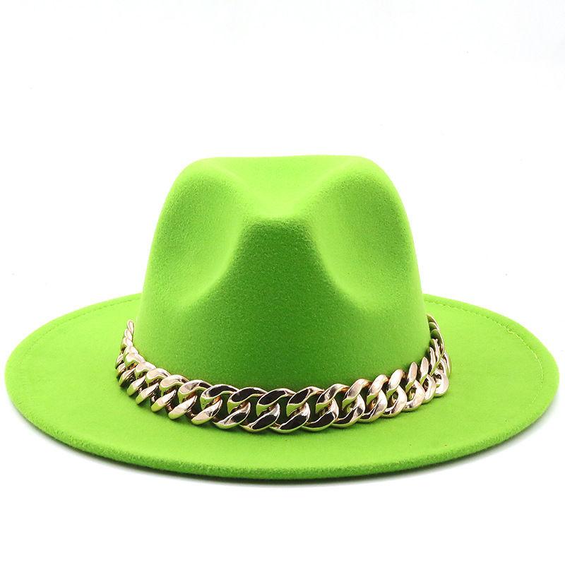 Winter Men's Woolen Jazz Hat New Large Eave Hat Fashionable Flat Brimmed Top Hat