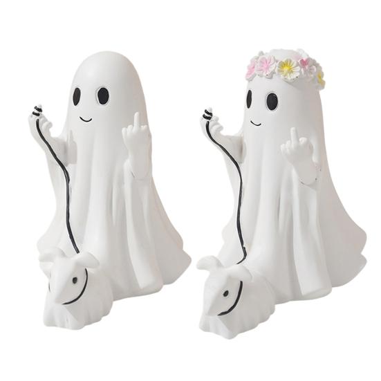 Ghost Dog Walking Ornament Resin Ghost Dog Walking Sculpture Halloween