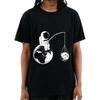 Summer Casual Men High Quality T-shirt 100%cotton Loose Funny Design Astronaut Printing for Men Top Cool Tshirt Male Tee Shirts