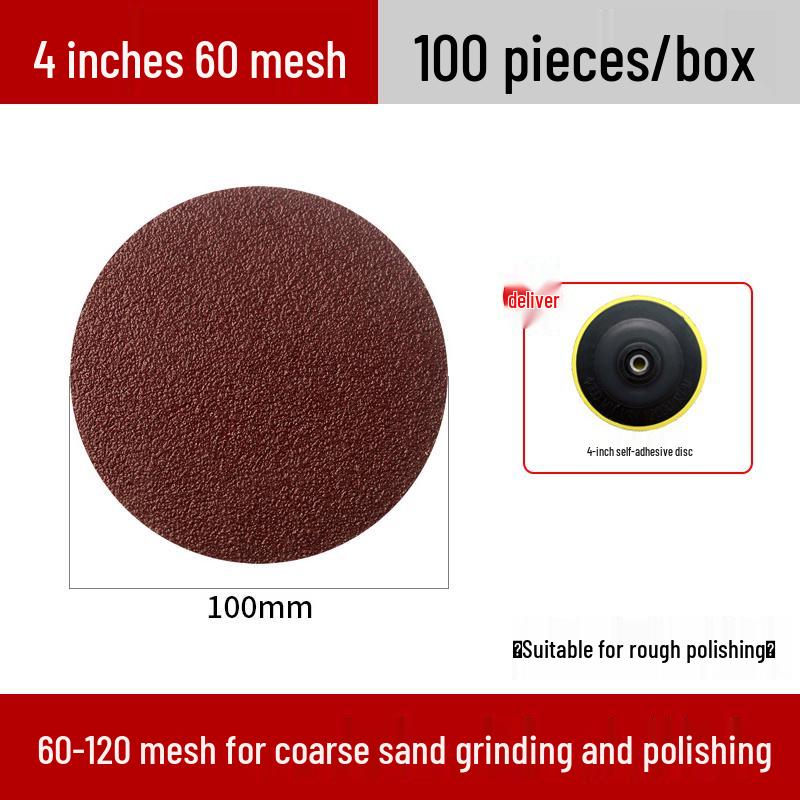 4-inch Stainless Steel Flocked Sandpaper Disc for Drill and Grinder Polishing.