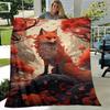 1pc Fox Printing Lightweight Flannel Blanket, Comfortable and Warm Blanket, for Camping Sofa Bed and Couch Office, Gift