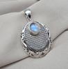 Rainbow Moonstone Pendant 925 Sterling Silver Moon Design Necklace June Birthstone Crystal Jewelry Gift