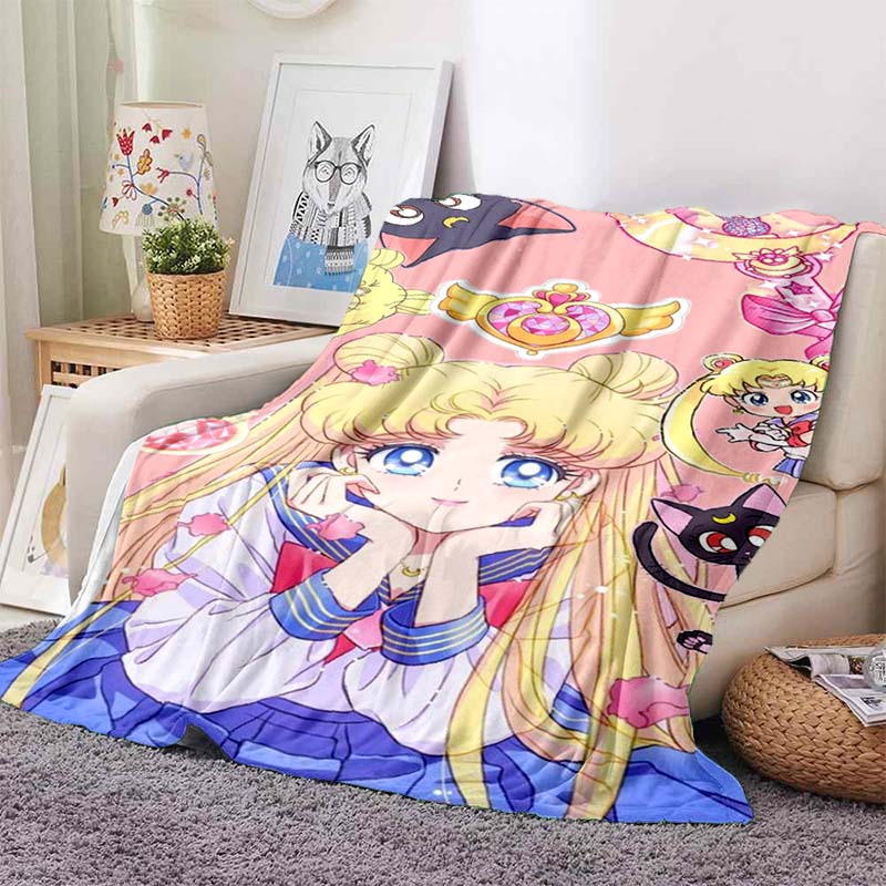 Various styles of Sailor Moon anime character blankets are suitable for use on beds, in bedrooms, on sofas, picnics, and other 1