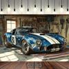 2D Plane, 1 Piece of 2D Plane Retro Garage Racing Theme Background, Suitable for Photography, Events and Parties