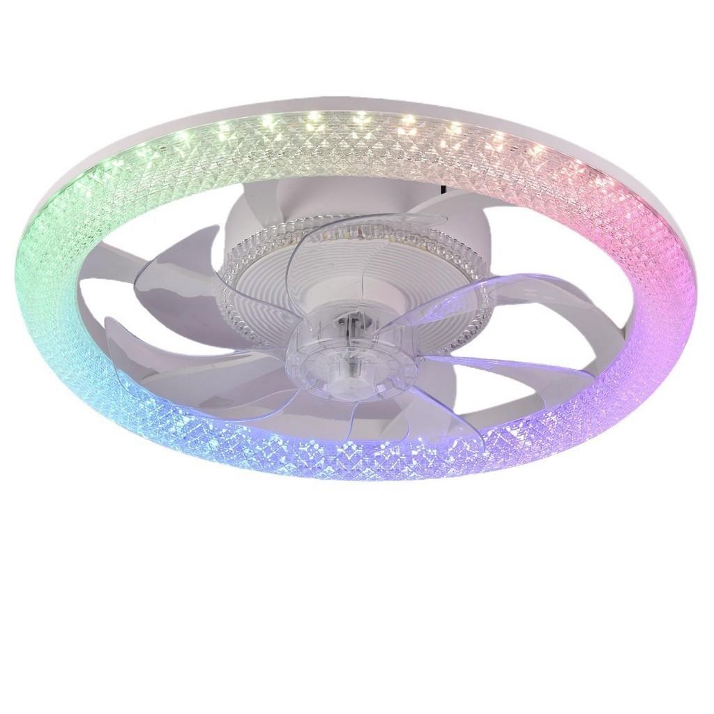 110V-240V Six Speed Adjustable Electric Ceiling Fan With Lights Bedroom RGB Silent Ceiling Fan Lamp Intelligent Dimming Restaurant Fan Lights