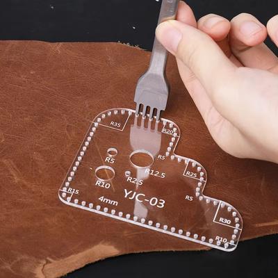Leather Acrylic Template DIY Leathercraft Drawing Scrapbooking Emboss Decorative Corner Pattern Sewing Stencil Tool