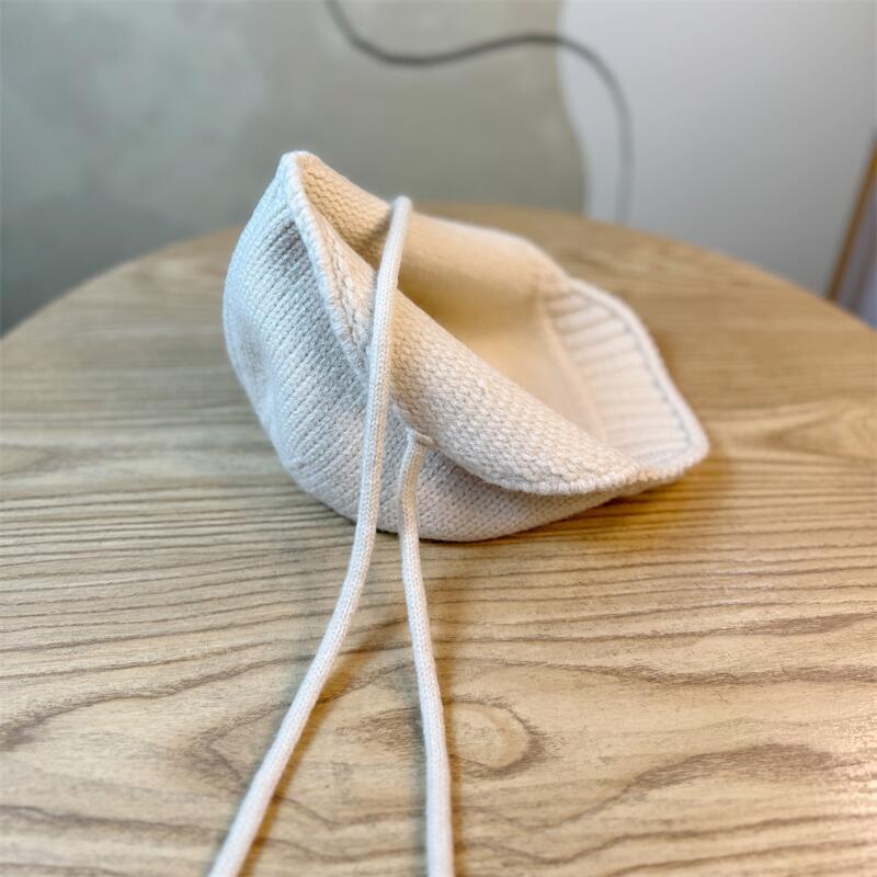 Autumn and Winter Warm Wool Hat Women's Ear Protector Knitted Pullover Hat Strap Fashion Hat