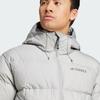 Adidas AW24 Reise Outdoor Serie Einfarbig Reißverschluss Kapuze Langarm Daunenjacke Herren Oberbekleidung Einfarbig Grau IX7926