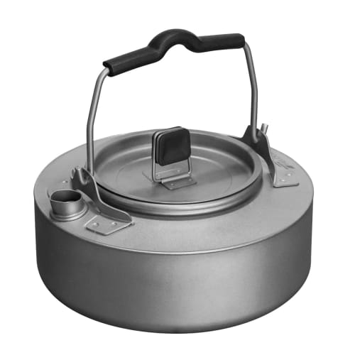FIELDOOR Titanium Kettle, Lightweight and Durable Titanium, Approximately 150g, 700ml Capacity, Removable Handle Cover, Cooking, Camping, Outdoors, Ev
