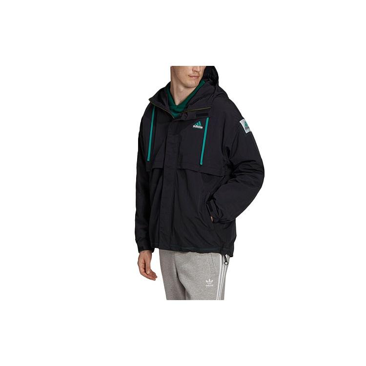 Men s adidas Zipper Design Adjustable Hooded Jacket Black HG8100 XS