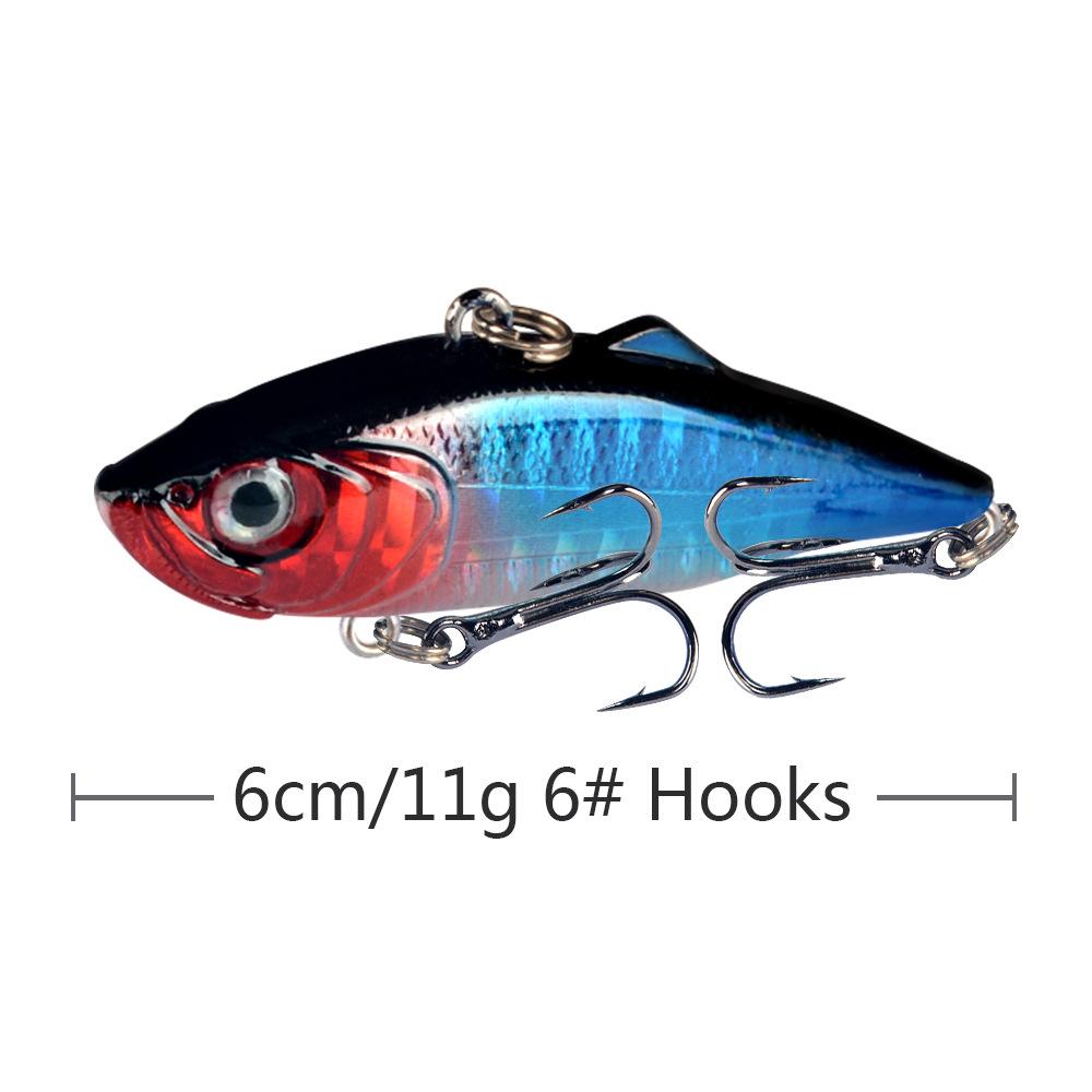 6cm Lure Bait VIB11 High-Vibration Bionic Lure with Reinforced Blood Groove Hook Specifally Designed for Largemouth Bass Fishing