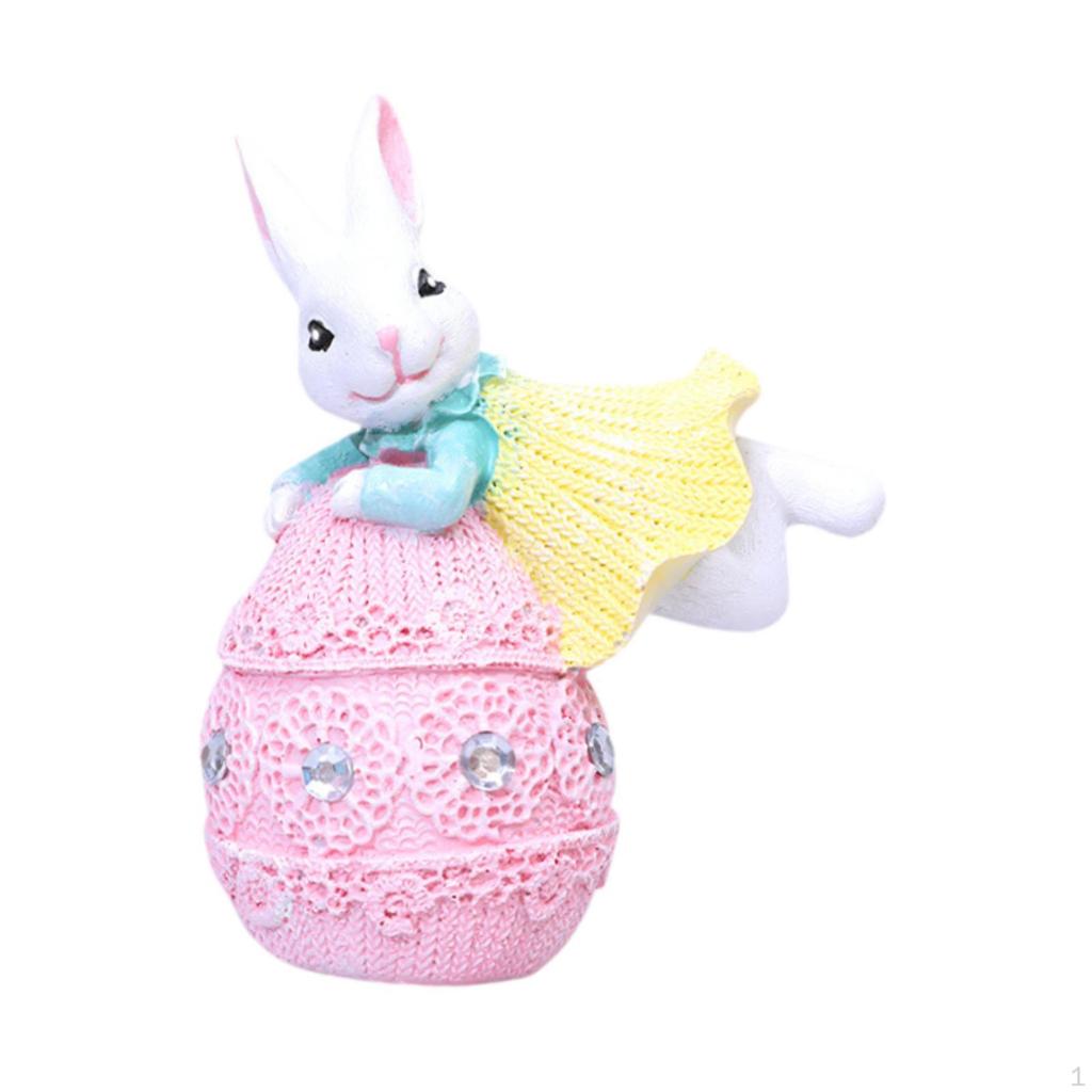 Bunny Figurine for Easter Celebration, Resin Tabletop Decoration Home And Office