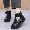 Boots for Women, Cotton Shoes with Ethnic Style, Short Boots with Added Insulation for Warmth, Mother's Shoes