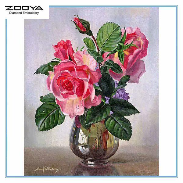 

ZOOYA DIY 5D квадратный горный хрусталь красивый цветок Алмазная вышивка картина вышивка крестом домашний декор