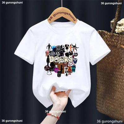 T-shirt estiva casual per bambini con stampa cartoon, maglietta per ragazzi, vestiti per ragazzi/ragazze, camicia, top