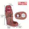 1pc Silicone Simulated Hollow Penis Sleeve With Penis Ring Anti-drop Stretchable Penis Sleeve Male Sex Toy