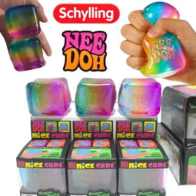 Schylling Nee Doh Cubo Arcoíris Suave Squishy Juguete para Dedos Alivio del Estrés en la Punta del Dedo Caja Sorpresa Ciega Sensorial Relajante Regalo