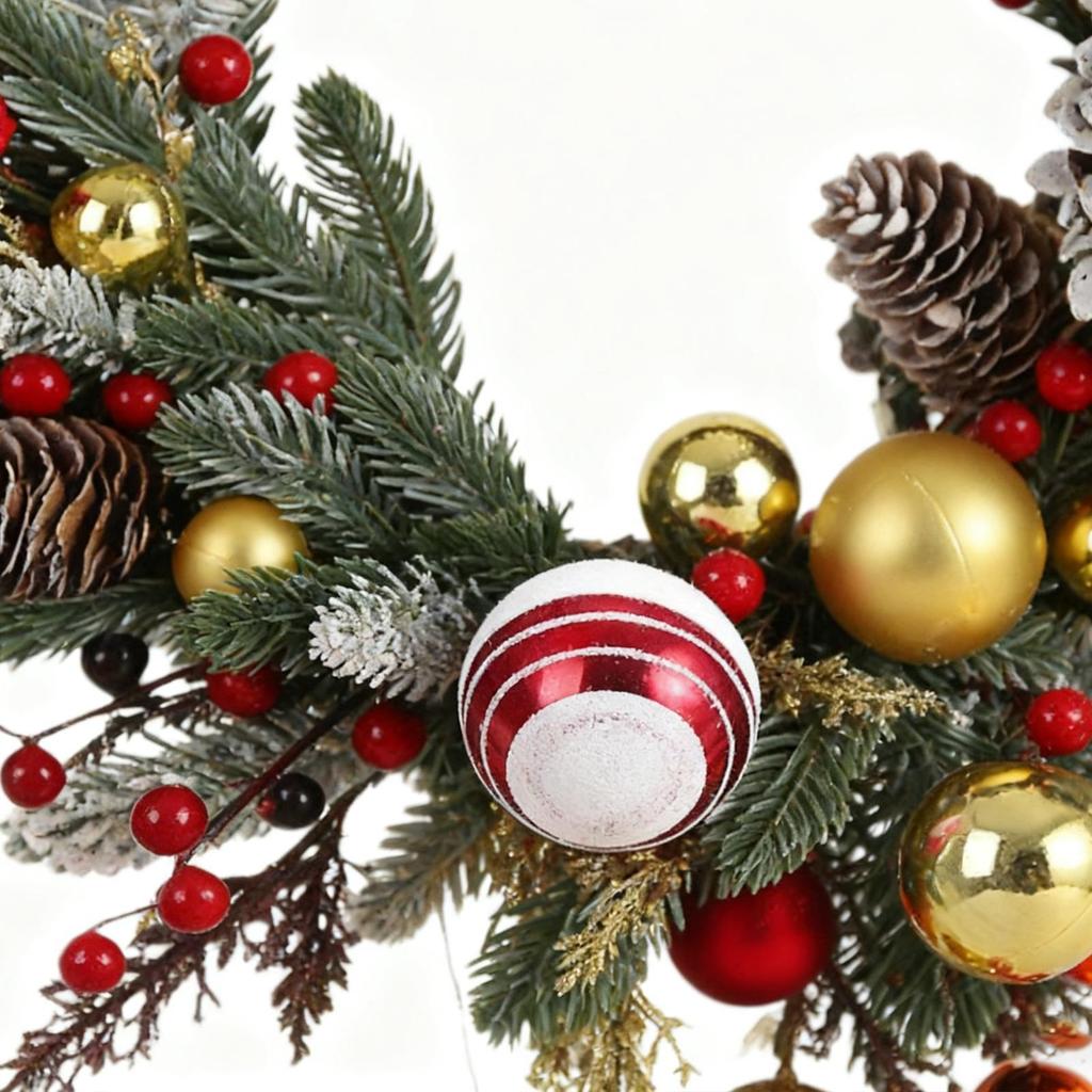 Christmas Wreath Decorative Keepsake Garland Christmas Door Decorations Wreath For Indoor Outdoor Wall Window Porch Garage House