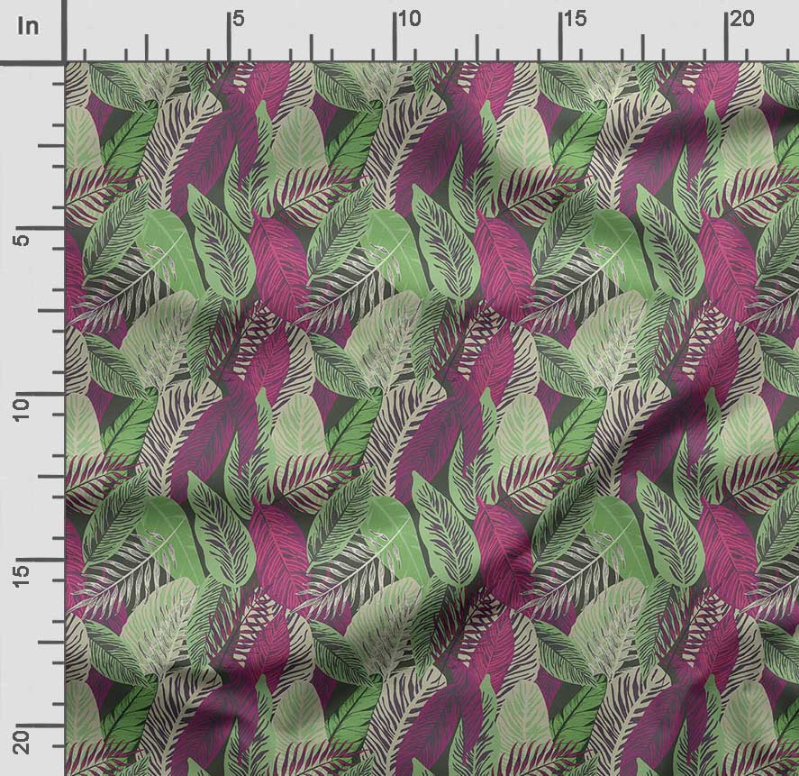 Soimoi Leaves Print,  Cotton Cambric, Quilting Fabric Sold by The Yard 42 Inch Wide, Medium Weight Cotton Fabric,