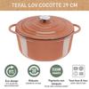 Tefal cocotte en fonte terracotta 29 cm, induction + four, robuste, eco-design, ebook de recettes saines inclus, lov e2600504