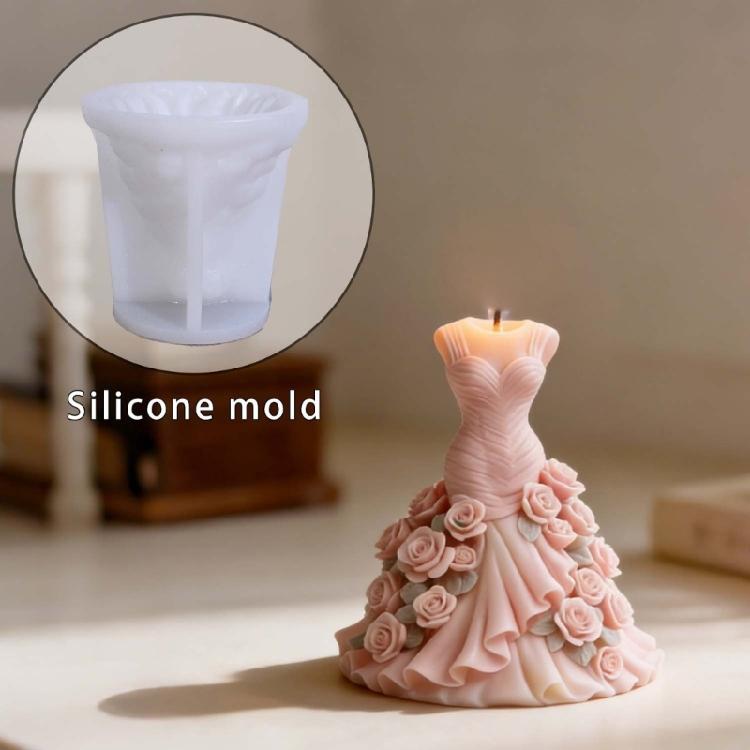 Easy To Clean Silicone Candle Mould With 3D Floral Detail Suitable For Various Candle Types
