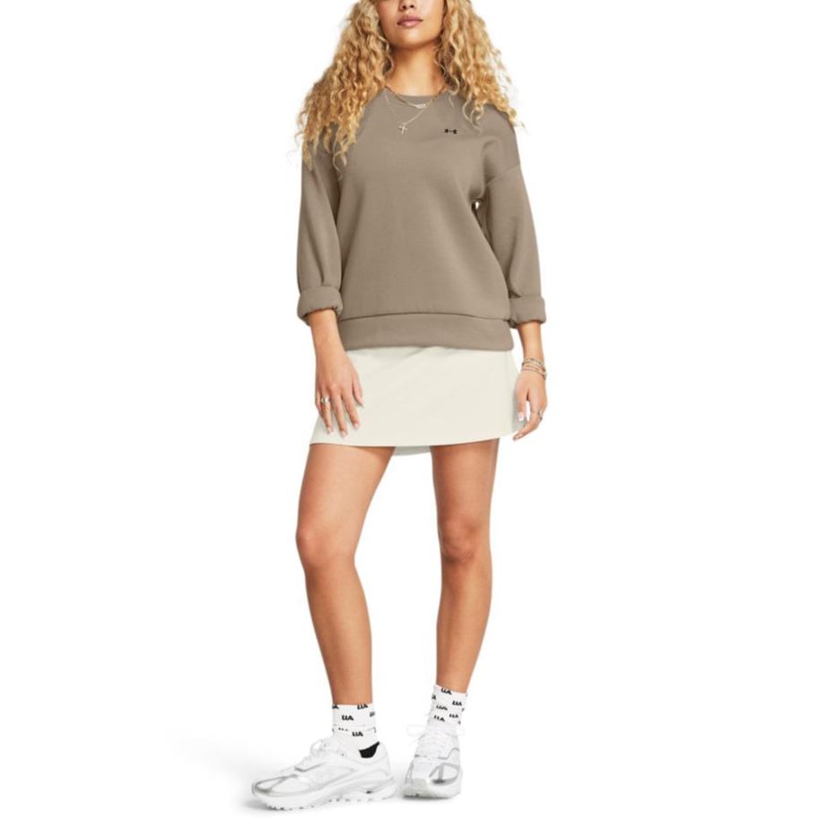 Under Armour Unstoppable Solid Training Loose Fit Crew Neck Long Sleeve Sweatshirt Women Sweatshirt Buffalo Khaki 1379835-203
