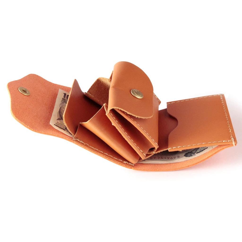 Carteira Tripla CHAM Himeji de Couro Breath Light, Mini Carteira, cmvl-007, Carteira para Notas Sem Dobra, Couro, Vermelho, 7,5 cm x 10,0 cm x 3,0 cm