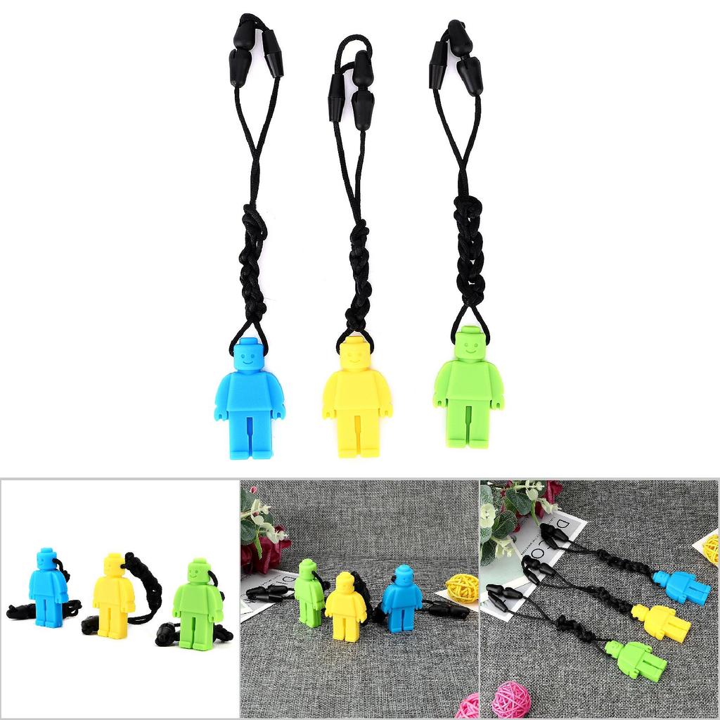 Silikon Oral Sensoriskt Tugghalsband Designat för Tandvård Autism Bitande Blågrön gul